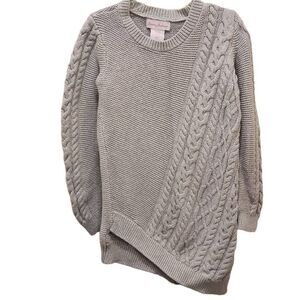 Tommy Bahama Chunky‎ Knit Ribbed Sweater Girl's Size L/6x Gray Angled Hymn Tunic